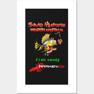 Squid Hunters WA & Fish Candy Kraken Jigs Posters and Art